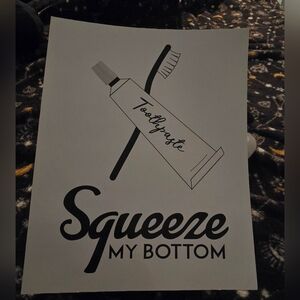 Black and White Bathroom Funny Art